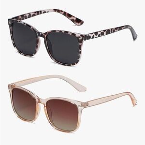 Polarized Black and peach Sunglasses Set